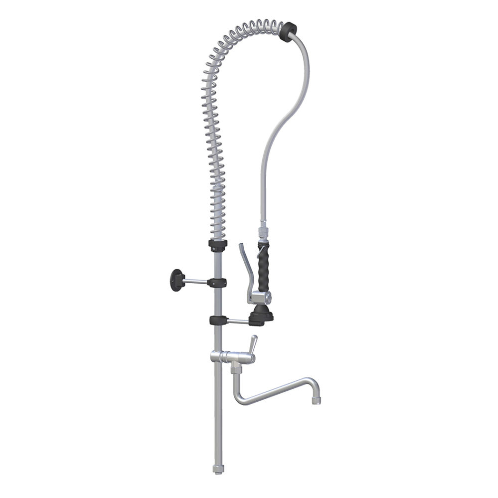 RVS kraan met voorspoeldouche