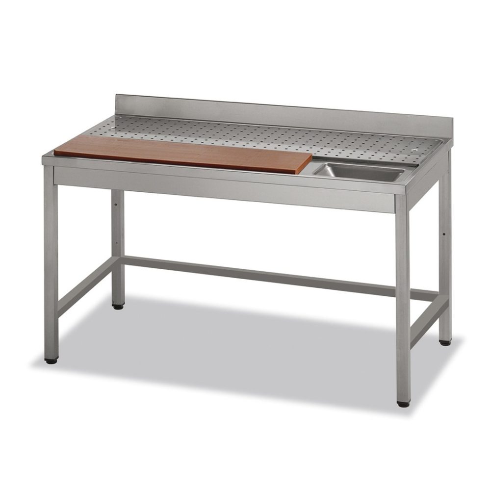 RVS Werktafel met snijplank vlees